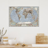 De wereld - kanselier poster (Keuken)