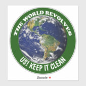 De wereld komt om ons heen om het schoon te houden sticker (Vel)