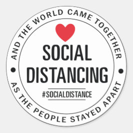 De wereld kwam samen terwijl mensen uit elkaar ble ronde sticker