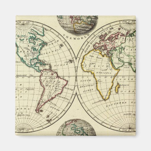 De wereld met continentale grenzen magneet (Voorkant)