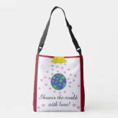 De wereld met liefde tonen crossbody tas (Achterkant)