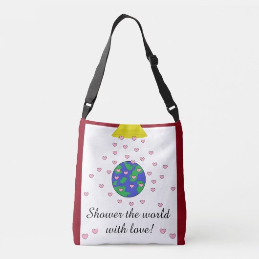 De wereld met liefde tonen crossbody tas (Achterkant)