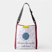 De wereld met liefde tonen crossbody tas (Voorkant)