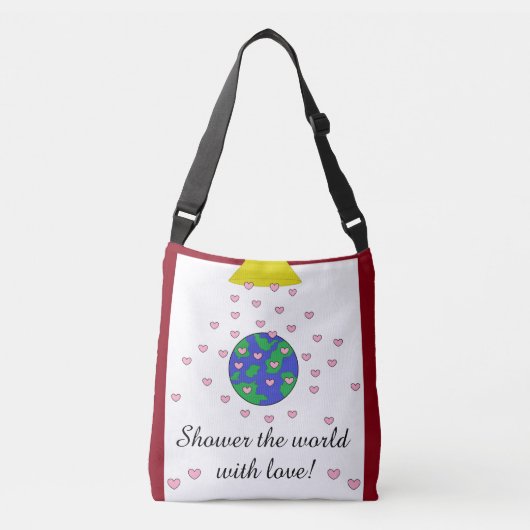 De wereld met liefde tonen crossbody tas (Voorkant)