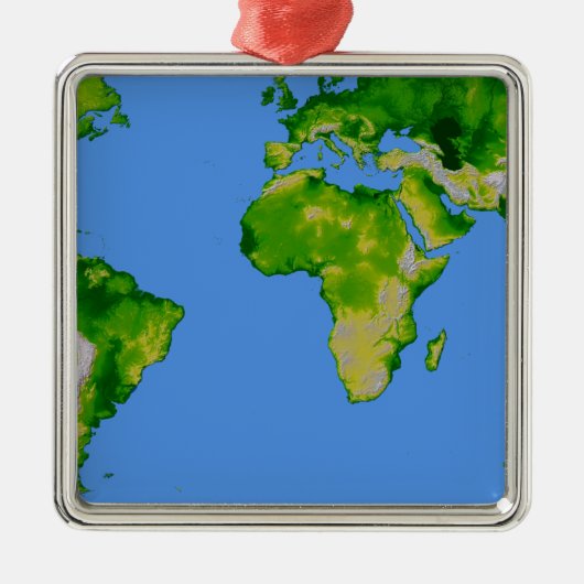 De wereld metalen ornament (Voorkant)