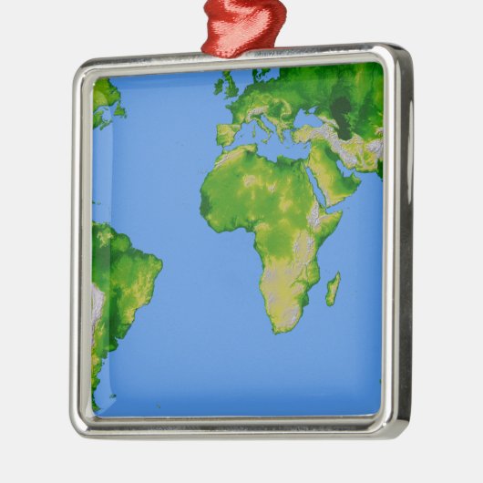 De wereld metalen ornament (Links)