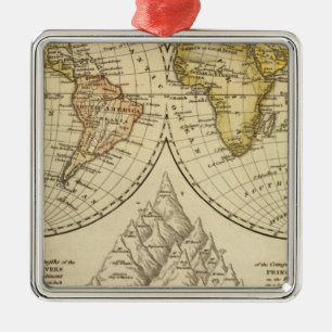 De wereld metalen ornament