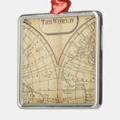 De wereld metalen ornament (Links)