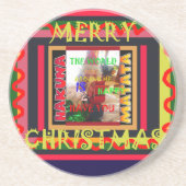 De wereld om mij heen is blij dat je me hebt gekle zandsteen onderzetter (Voorkant)