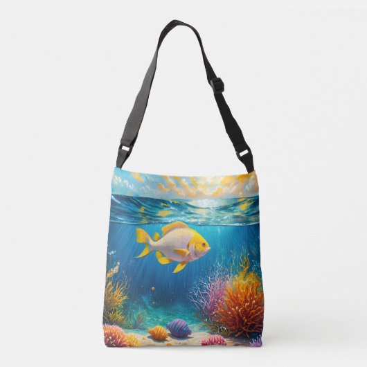 de wereld onder water crossbody tas (Achterkant)