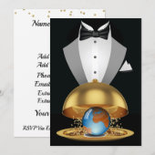 De wereld op een Gold Platter uitnodiging (Voorkant / Achterkant)