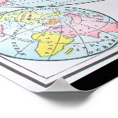 De wereld op een poolprojectie (1892) poster (Hoek)