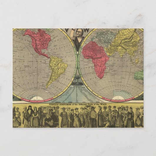 De wereld op één Uitzicht Briefkaart (Voorkant)