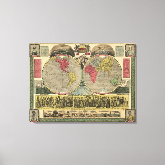 De wereld op één Uitzicht Canvas Afdruk (Voorkant)