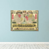 De wereld op één Uitzicht Canvas Afdruk (Insitu (Houten vloer))