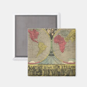 De wereld op één Uitzicht Magneet (Voorkant / Achterkant)