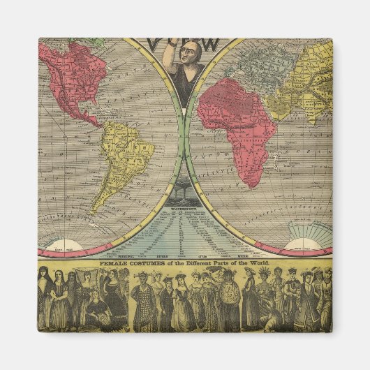 De wereld op één Uitzicht Magneet (Voorkant)