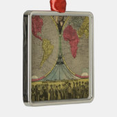 De wereld op één Uitzicht Metalen Ornament (Rechts)