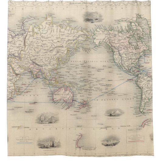 De wereld op Mercator-projectie Douchegordijn (Voorkant)