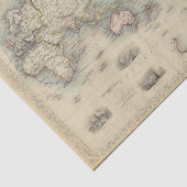 De wereld op Mercator-projectie Tissuepapier (Detail)