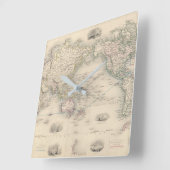 De wereld op Mercator-projectie Vierkante Klok (Hoek)