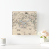 De wereld op Mercator-projectie Vierkante Klok (Huis)