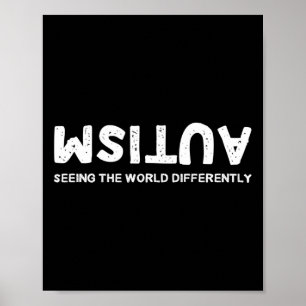 De wereld op verschillende manieren autisme onders poster