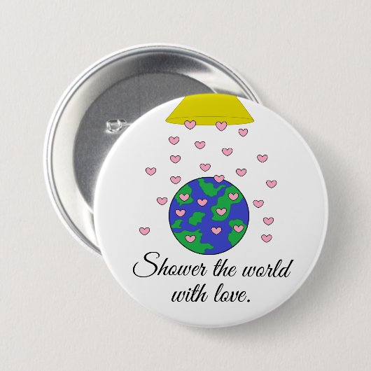 De wereld overstromen ronde button 7,6 cm (Voorkant /achterkant)