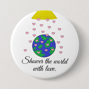 De wereld overstromen ronde button 7,6 cm