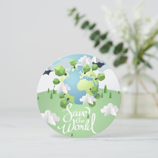 de wereld redden kaart (Staand voorkant)