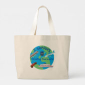 De wereld reizen grote tote bag (Achterkant)
