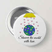 De wereld schetsen ronde button 7,6 cm (Voorkant /achterkant)