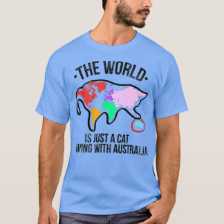 De wereld speelt een katrol met Australië T-shirt