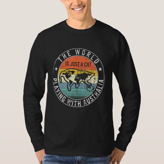 De wereld speelt kat met Australië Aussie Cut T-shirt (Voorkant)