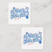 De wereld staat achter Israël, en ik steun Israël  Vierkante Visitekaartje (Voorkant / Achterkant)