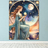 De wereld - Tarot Canvas Afdruk (Insitu (Houten vloer))