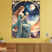 De wereld - Tarot Canvas Afdruk (Insitu (Woonkamer))