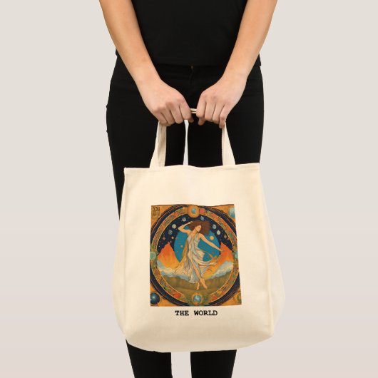 DE WERELD - TAROT KAART TOTE BAG (Voorkant (product))
