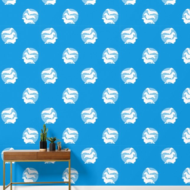 De wereld van 3 verschillende teckels 1 behang (Hal)