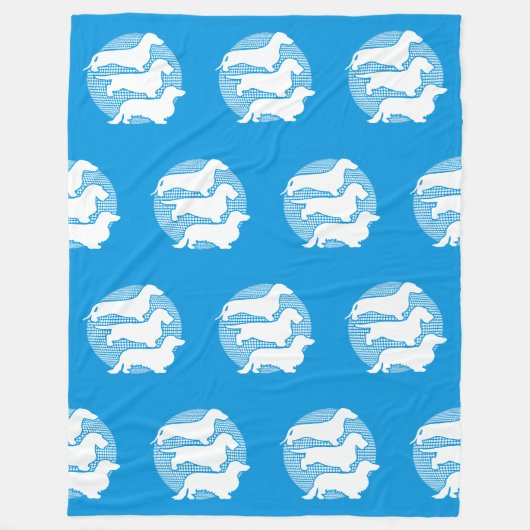 De wereld van 3 verschillende teckels 1 fleece deken (Voorkant)