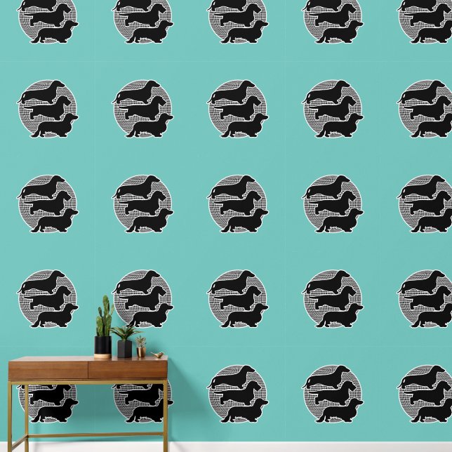 De wereld van 3 verschillende teckels 2 behang (Hal)