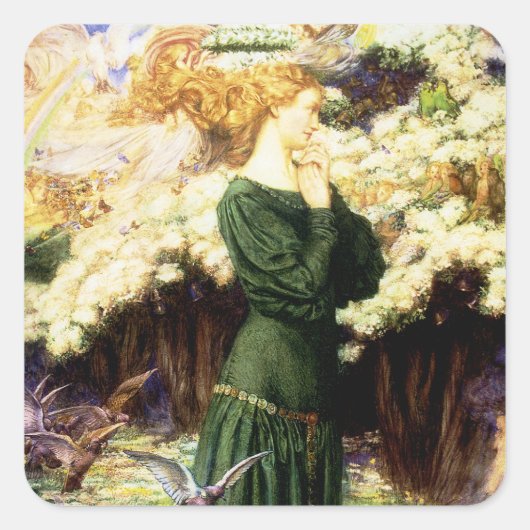 De wereld van de Lover Vierkante Sticker (Voorkant)