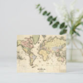 De wereld van de Mercator-projectie | 1840 Briefkaart (Staand voorkant)