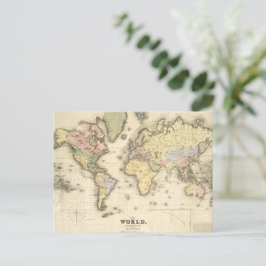 De wereld van de Mercator-projectie | 1840 Briefkaart (Staand voorkant)