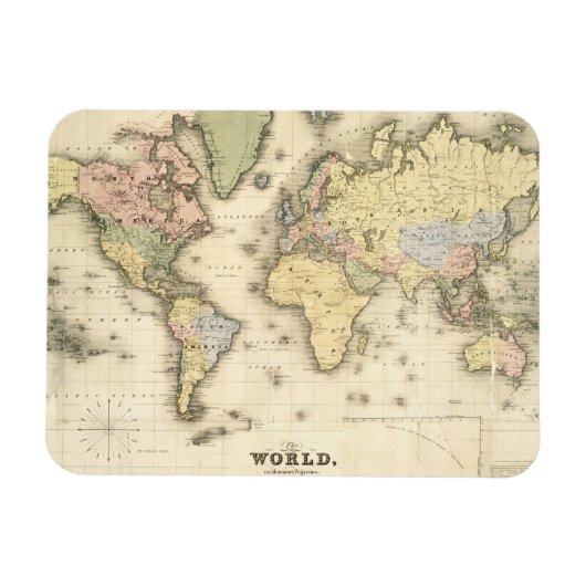 De wereld van de Mercator-projectie | 1840 Magneet (Horizontaal)