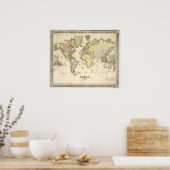 De wereld van de Mercator-projectie | 1840 Poster (Keuken)