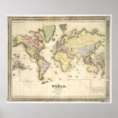 De wereld van de Mercator-projectie | 1840 Poster (Voorkant)