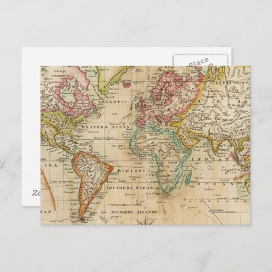 De wereld van de Mercator-projectie Briefkaart (Voorkant / Achterkant)