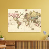 De wereld van de Mercator-projectie Canvas Afdruk (Insitu (Woonkamer))