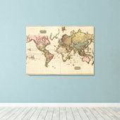 De wereld van de Mercator-projectie Canvas Afdruk (Insitu (Houten vloer))